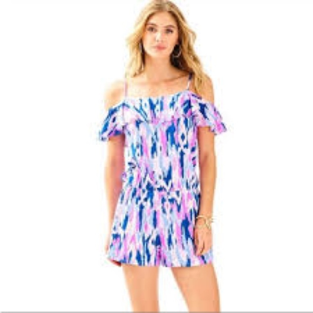 Lilly Pulitzer Colorful Off-Shoulder Dress large